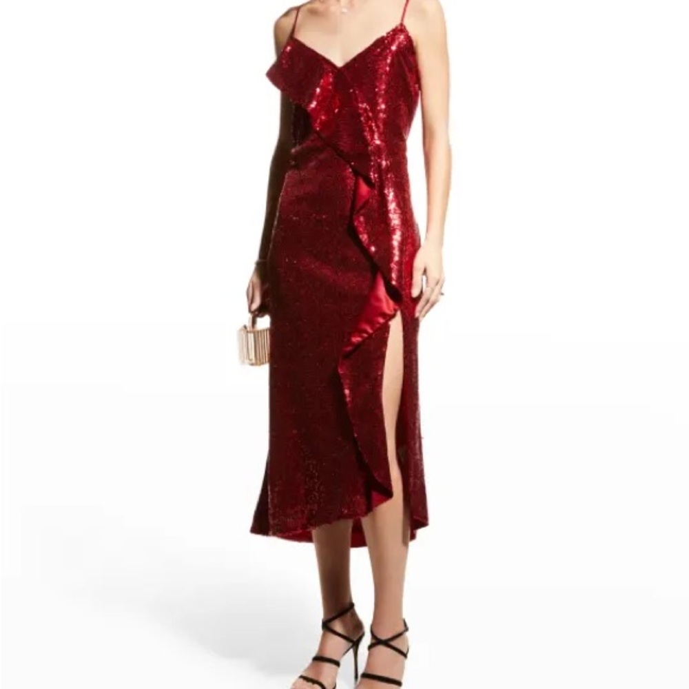Mestizo Natalia Red Sequin Midi Dress